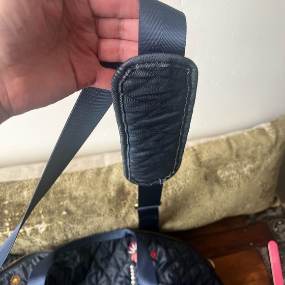 Johnny Was Blue Quilted Travel Bag with Graphic Design - Picture 4 of 9